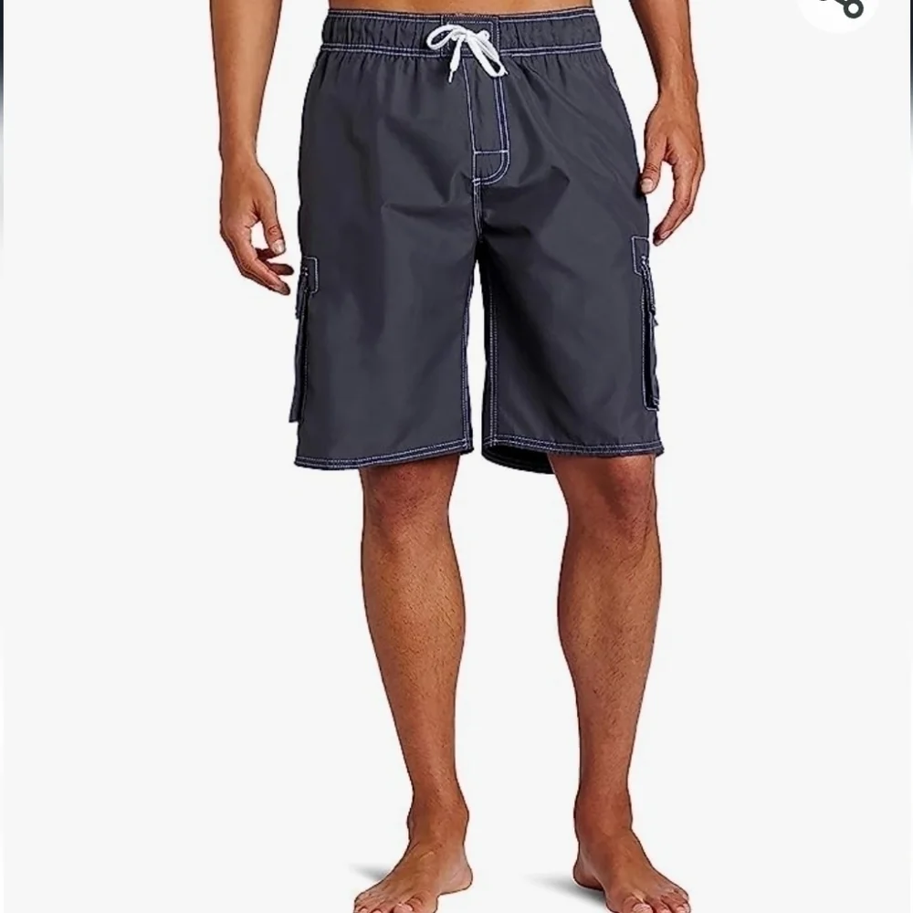 Kanu Surf Barracuda Swim Trunks Charcoal NWT